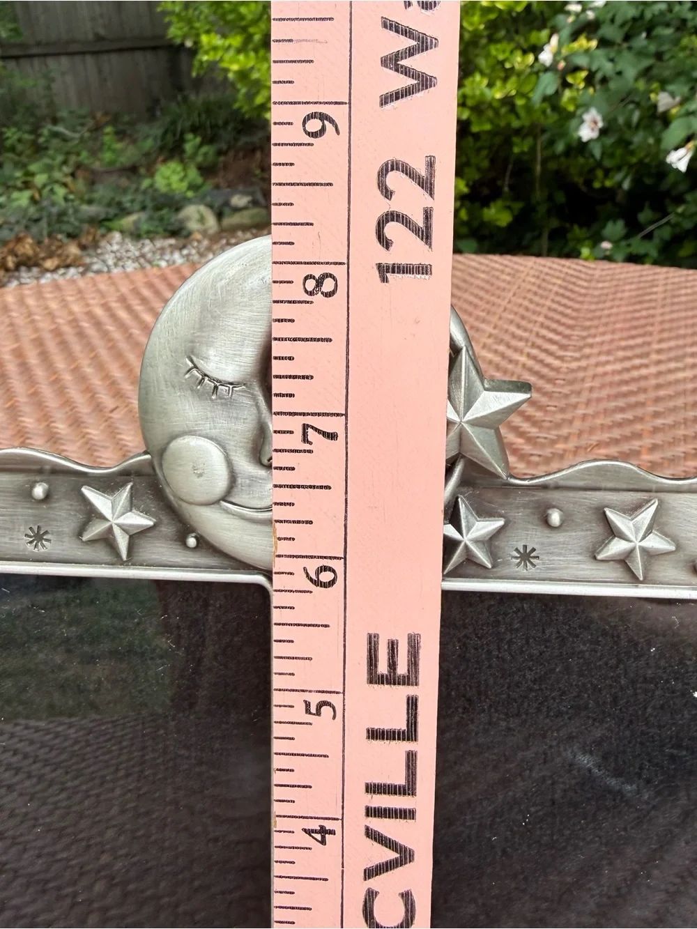 Fetco Celestial Moon Stars Double 3x5 Photo Frame Silver Tone Y2K